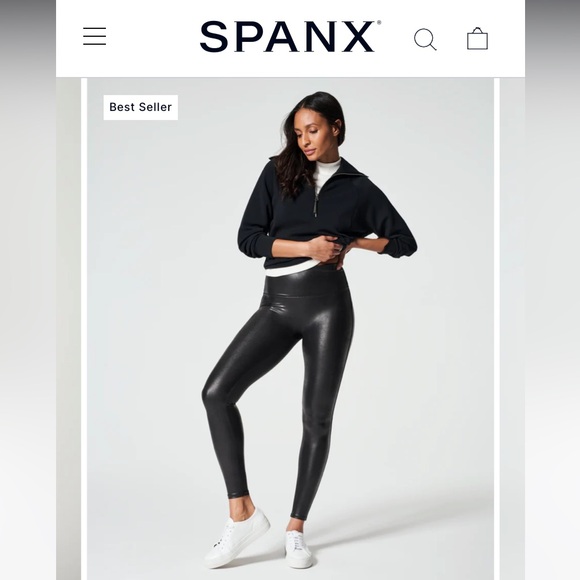 SPANX Faux Leather Leggings - Picture 1 of 9